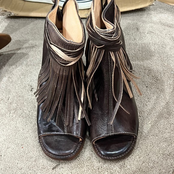 Bed Stu Shoes Bed Stu Fringe Peep Toe Bootie Size 85 Poshmark